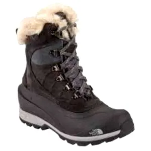 THE NORTH FACE WOMENS CHILKAT 400 WATERPROOF SNOW BOOTS BLACK/ZINC GREY, size 10