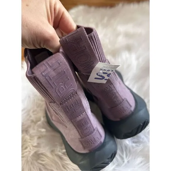 The North Face Women's Halseigh Knit Waterproof Snow Boots Light Mauve Size 7 pu
