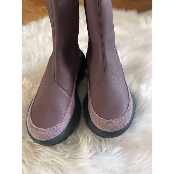 The North Face Women's Halseigh Knit Waterproof Snow Boots Light Mauve Size 7 pu