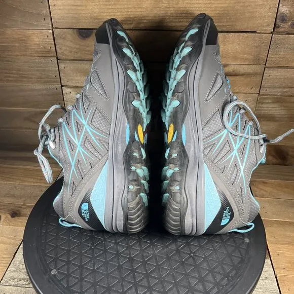 The North Face Womens Size 8.5 Hedgehog Fastpack GTX Gray Blue Hiking Shoes