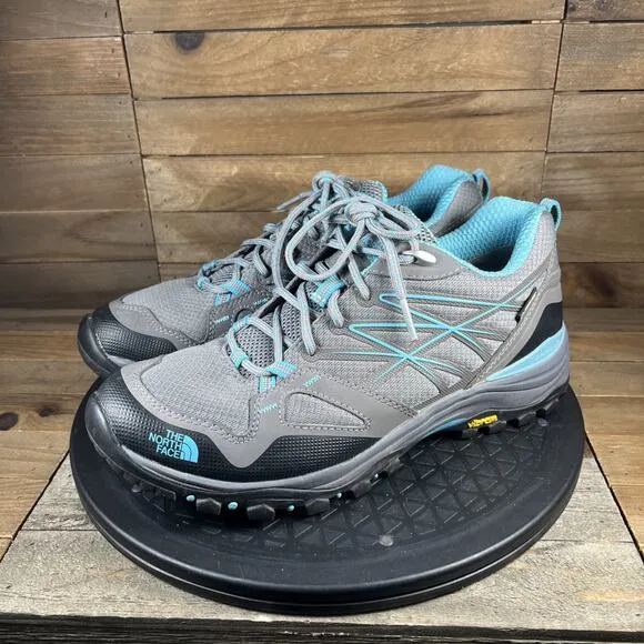 The North Face Womens Size 8.5 Hedgehog Fastpack GTX Gray Blue Hiking Shoes