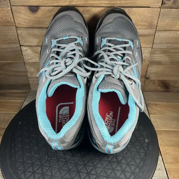 The North Face Womens Size 8.5 Hedgehog Fastpack GTX Gray Blue Hiking Shoes
