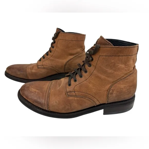 Thursday Boots Cap Toe Lace Up Brown Leather Boots Men Captain Size 12 US