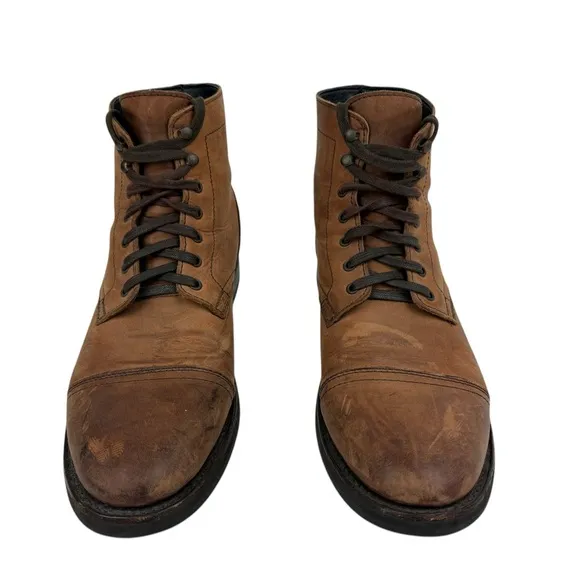 Thursday Boots Cap Toe Lace Up Brown Leather Boots Men Captain Size 12 US
