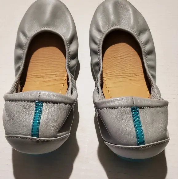 Tieks Womens Leather Slip On Flats Shoes Grey Size 7