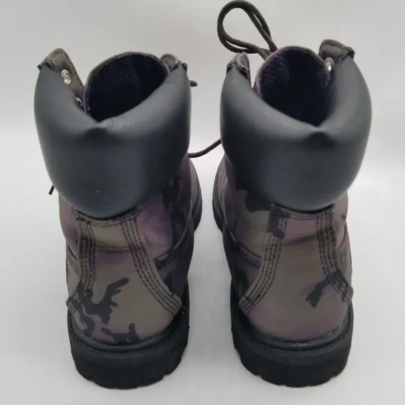 Timberland A25E3 Women Purple 6&quot; Iridescent Premium Fabric Camo Boots 6