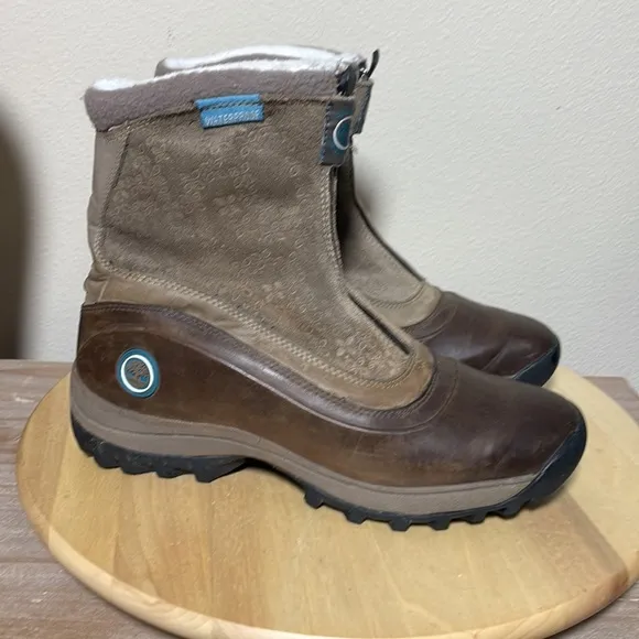 Timberland Canard Snow Greige Embossed Fleece Lined Waterproof Boots