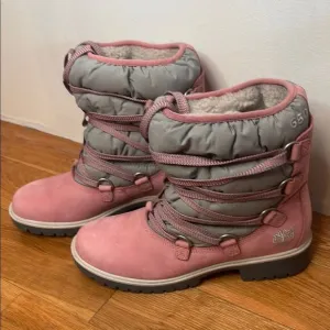 Timberland EUC pink/gray 650 insulated winter snow boots Size 7