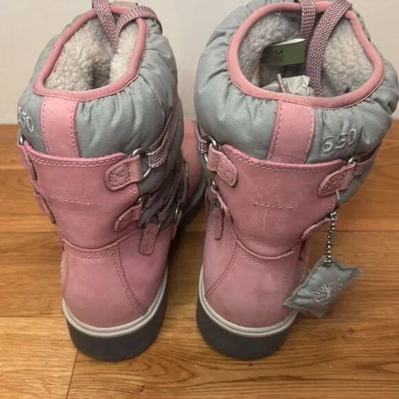 Timberland EUC pink/gray 650 insulated winter snow boots Size 7