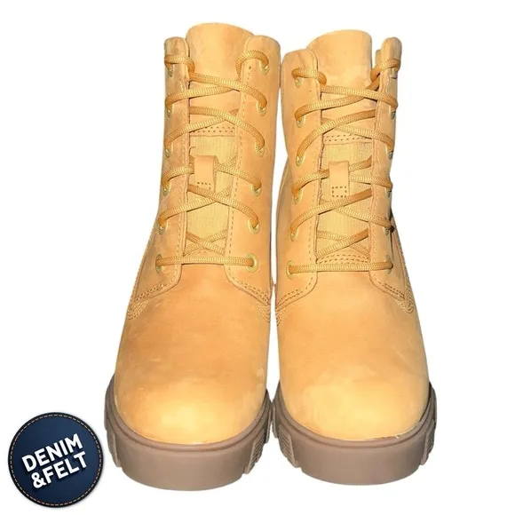 Timberland Lana Point 6 inch Lace Up Wheat Nubuck Heeled Boots | NEW/NIB!!