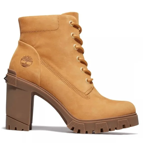 Timberland Lana Point 6 inch Lace Up Wheat Nubuck Heeled Boots | NEW/NIB!!