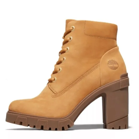 Timberland Lana Point 6 inch Lace Up Wheat Nubuck Heeled Boots | NEW/NIB!!