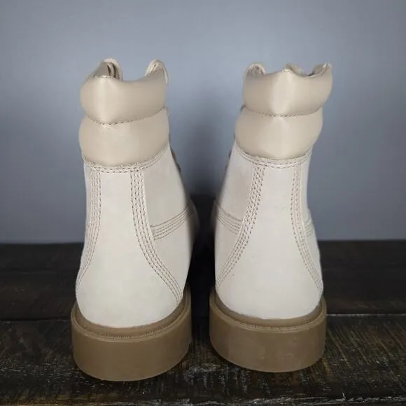 Timberland Linden Woods 6&quot; Inch Womens Size 6.5 Leather Combat Boots Pink Brown