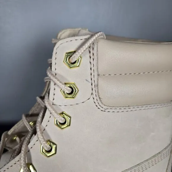 Timberland Linden Woods 6&quot; Inch Womens Size 6.5 Leather Combat Boots Pink Brown
