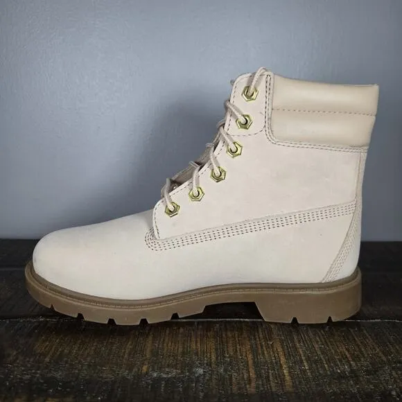 Timberland Linden Woods 6&quot; Inch Womens Size 6.5 Leather Combat Boots Pink Brown