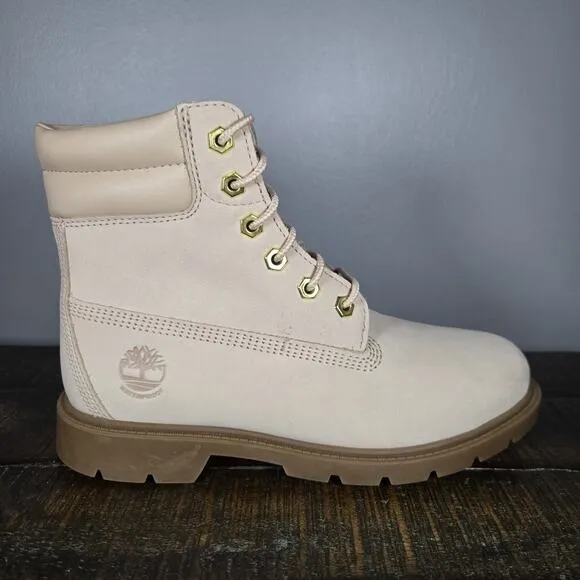 Timberland Linden Woods 6&quot; Inch Womens Size 6.5 Leather Combat Boots Pink Brown