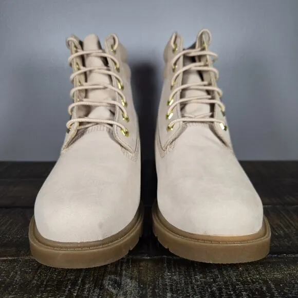 Timberland Linden Woods 6&quot; Inch Womens Size 6.5 Leather Combat Boots Pink Brown
