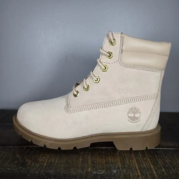 Timberland Linden Woods 6&quot; Inch Womens Size 6.5 Leather Combat Boots Pink Brown