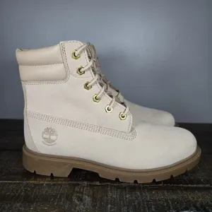 Timberland Linden Woods 6&quot; Inch Womens Size 6.5 Leather Combat Boots Pink Brown