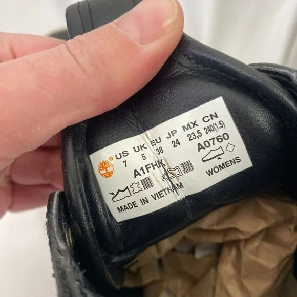 Timberland Mayliss 6-inch Platform Sneaker Boots Women Size 7 Black Leather