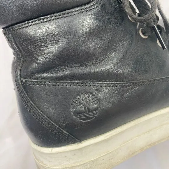 Timberland Mayliss 6-inch Platform Sneaker Boots Women Size 7 Black Leather