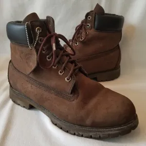 Timberland Men 11M 6'' Premium 400g Waterproof Boots Brown Leather Padded Collar