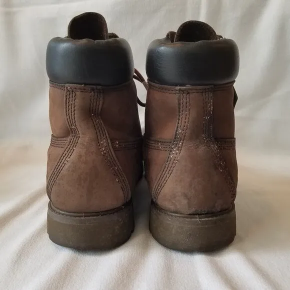 Timberland Men 11M 6'' Premium 400g Waterproof Boots Brown Leather Padded Collar