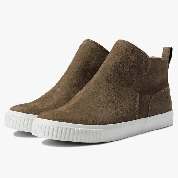 Timberland NEW Skyla Bay Pull-On Sneaker Shoes Canteen Brown Suede High Tops 9.5