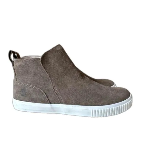 Timberland NEW Skyla Bay Pull-On Sneaker Shoes Canteen Brown Suede High Tops 9.5