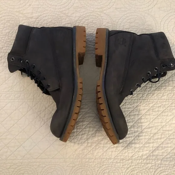 Timberland nubuck 6” Premium dark blue boots. Men’s size 11 1/2.