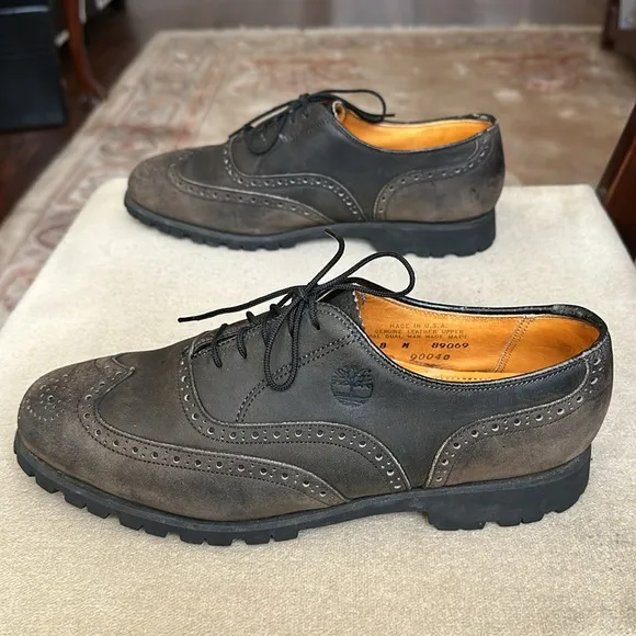 Timberland Oxford Wingtip Brogue Shoes Men's 8M Waterproof Made in USA