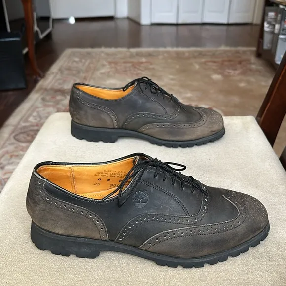 Timberland Oxford Wingtip Brogue Shoes Men's 8M Waterproof Made in USA