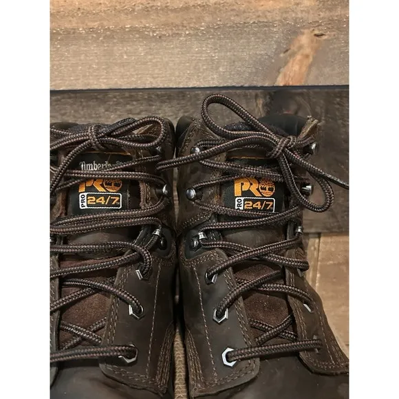 Timberland Pro 6&quot; Pit Boss Men US Sz 9.5 Work Boots Steel Toe 33034 Brown