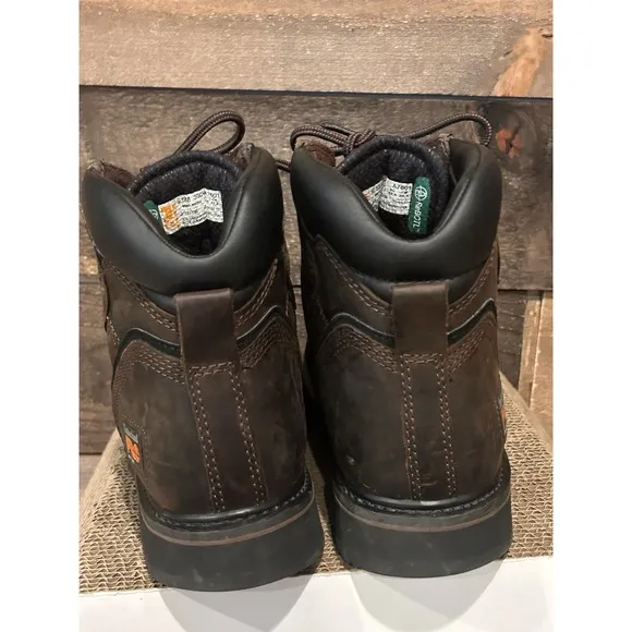 Timberland Pro 6&quot; Pit Boss Men US Sz 9.5 Work Boots Steel Toe 33034 Brown