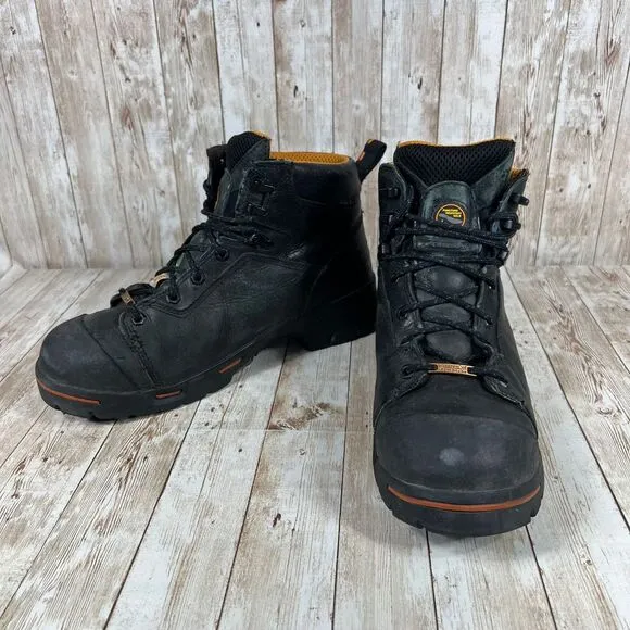 TIMBERLAND PRO 'Endurance' 6&quot; Steel Toe Black‎ Leather Boots. Sz 10.5