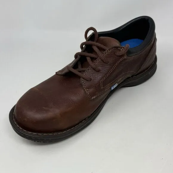 Timberland Pro Gladstone ESD Steel Toe Work Shoes Mens 9 M Brown Leather Lace Up