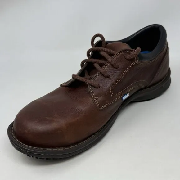 Timberland Pro Gladstone ESD Steel Toe Work Shoes Mens 9 M Brown Leather Lace Up