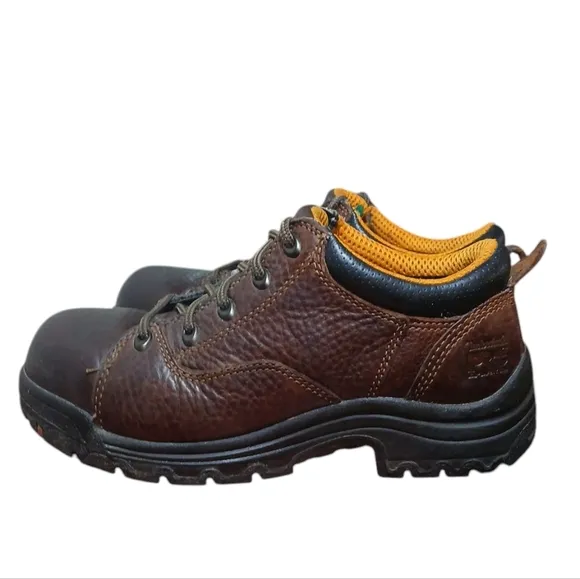 Timberland PRO Women's Steel Toe Work Shoe Brown Leather Short Work Boot…