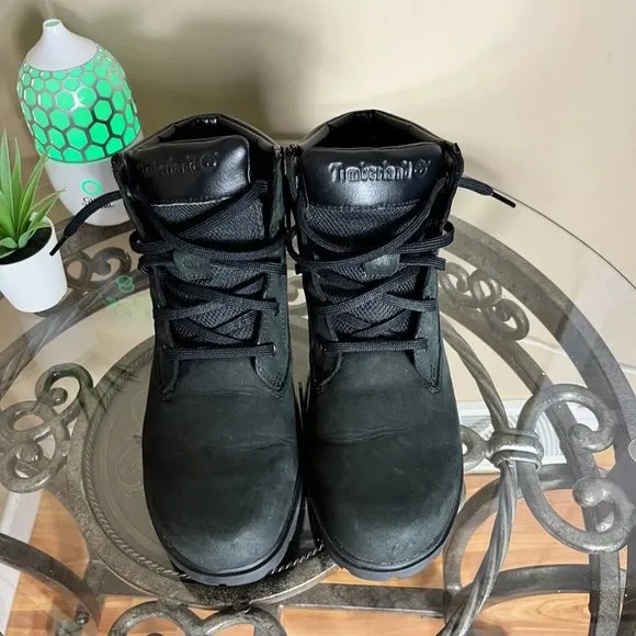 Timberland Womens Boots Waterproof Size 9.5 M Black Nubuck Linden Woods 6”‎