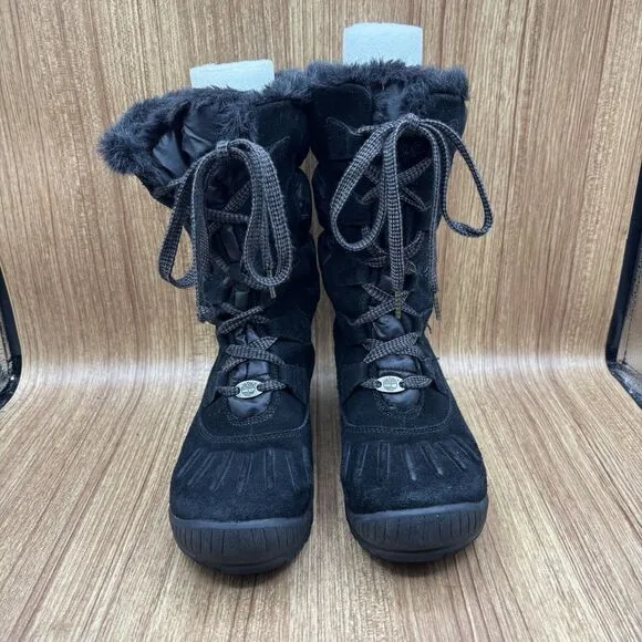 Timberland Women's EarthKeepers Mt Holly Winter Snow Duck Boots Black Suede 7.5