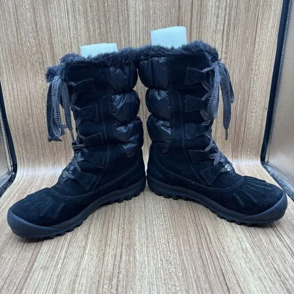 Timberland Women's EarthKeepers Mt Holly Winter Snow Duck Boots Black Suede 7.5