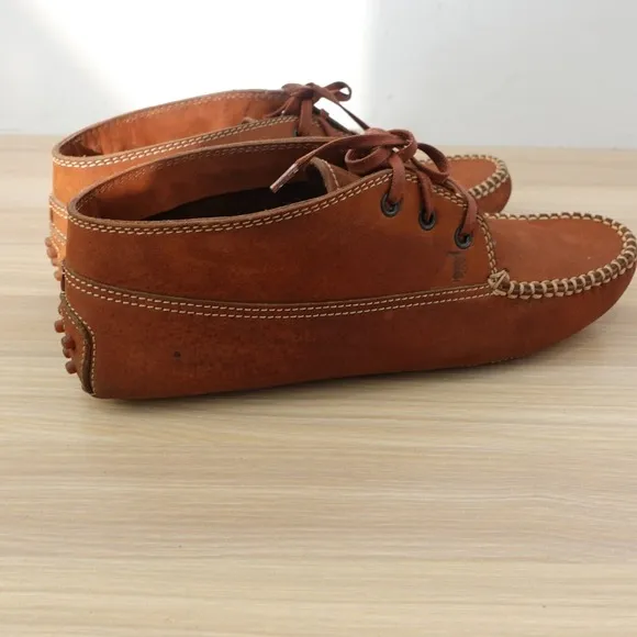TODS Shoes Men 40 7.5 Italian Chukka Moc Driving Ankle Moccasin Western Boots
