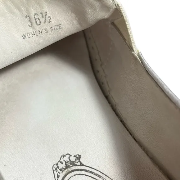 TOD's Women's Shoes Silver &amp; White Leather Espadrille Slip on Size 36.5