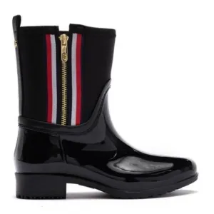 Tommy Hilfiger Womens Frills Rain Boot Zip 8