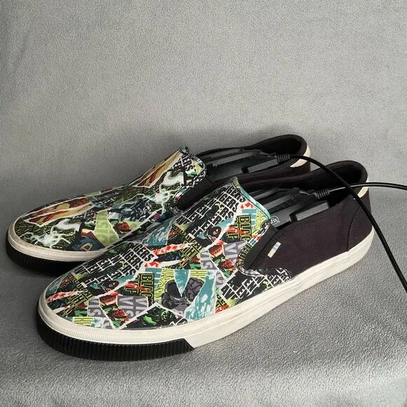 Toms X Marvel Avengers Baja Mens Slip On Shoes Limited Edition Black Sz 14