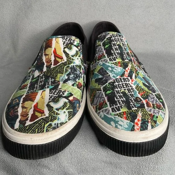 Toms X Marvel Avengers Baja Mens Slip On Shoes Limited Edition Black Sz 14