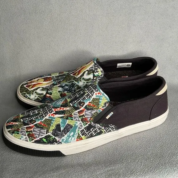 Toms X Marvel Avengers Baja Mens Slip On Shoes Limited Edition Black Sz 14