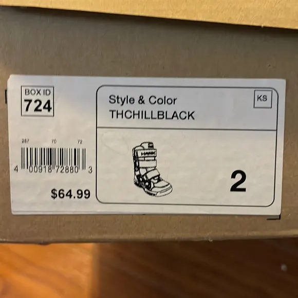 Tony Hawk Thermolite Black Winter Snow Boots ~ Youth Size 2