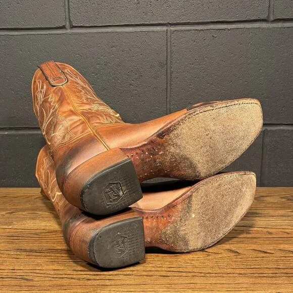 Tony Lama Black Label Brown Leather Western Boots Men’s 9.5 USA