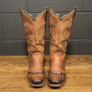 Tony Lama Black Label Brown Leather Western Boots Men’s 9.5 USA